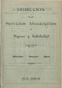 [Issue] Dirección de los Servicios Municipales de Higiene y Salubridad (Cartagena). 7/1905.