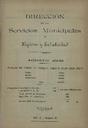 [Issue] Dirección de los Servicios Municipales de Higiene y Salubridad (Cartagena). 8/1909.