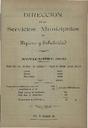 [Issue] Dirección de los Servicios Municipales de Higiene y Salubridad (Cartagena). 11/1909.