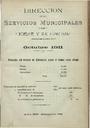 [Issue] Dirección de los Servicios Municipales de Higiene y Salubridad (Cartagena). 10/1911.