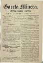 [Ejemplar] Gaceta Minera (Cartagena). 1/6/1883.