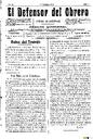 [Ejemplar] Defensor del Obrero, El (Cartagena). 15/3/1909.