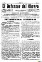 [Ejemplar] Defensor del Obrero, El (Cartagena). 1/4/1909.