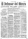 [Ejemplar] Defensor del Obrero, El (Cartagena). 1/7/1909.