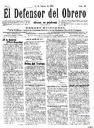 [Ejemplar] Defensor del Obrero, El (Cartagena). 1/8/1909.
