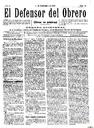 [Ejemplar] Defensor del Obrero, El (Cartagena). 1/9/1909.