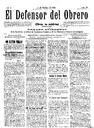 [Issue] Defensor del Obrero, El (Cartagena). 1/10/1909.