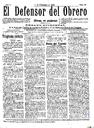 [Issue] Defensor del Obrero, El (Cartagena). 1/12/1909.