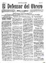 [Ejemplar] Defensor del Obrero, El (Cartagena). 15/1/1910.