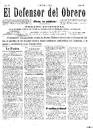[Issue] Defensor del Obrero, El (Cartagena). 1/7/1910.