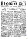 [Issue] Defensor del Obrero, El (Cartagena). 15/10/1910.