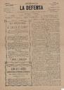 [Ejemplar] Defensa, La. La defensa de los intereses y derechos en general (Lorca). 7/4/1889.