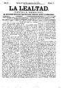 [Ejemplar] Lealtad, La. 1/11/1884, n.º 3.