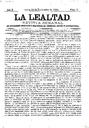 [Ejemplar] Lealtad, La. 15/11/1884, n.º 5.