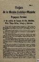 [Issue] Hojas de la Acción Católico-Muleña (Mula). 10/1/1919.