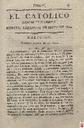 [Ejemplar] Católico instruido en su religión, El (Murcia). 20/5/1820.