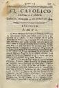 [Ejemplar] Católico instruido en su religión, El (Murcia). 11/7/1820.