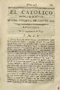 [Ejemplar] Católico instruido en su religión, El (Murcia). 22/7/1820.