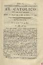 [Issue] Católico instruido en su religión, El (Murcia). 1/8/1820.