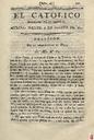 [Ejemplar] Católico instruido en su religión, El (Murcia). 8/8/1820.