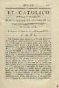 [Ejemplar] Católico instruido en su religión, El (Murcia). 7/10/1820.