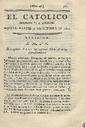 [Ejemplar] Católico instruido en su religión, El (Murcia). 17/10/1820.
