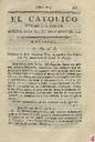[Ejemplar] Católico instruido en su religión, El (Murcia). 2/12/1820.