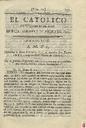 [Ejemplar] Católico instruido en su religión, El (Murcia). 6/1/1821.