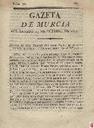[Ejemplar] Gazeta de Murcia (Murcia). 23/10/1813.
