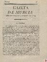 [Ejemplar] Gazeta de Murcia (Murcia). 8/1/1814.