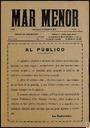 [Ejemplar] Mar Menor (San Javier). 9/10/1927.