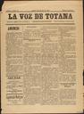 [Ejemplar] Voz de Totana, La (Totana). 3/10/1889.