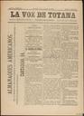[Ejemplar] Voz de Totana, La (Totana). 1/12/1889.