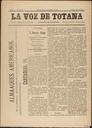 [Issue] Voz de Totana, La (Totana). 12/12/1889.