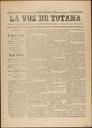 [Ejemplar] Voz de Totana, La (Totana). 12/1/1890.