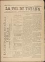 [Ejemplar] Voz de Totana, La (Totana). 23/2/1890.